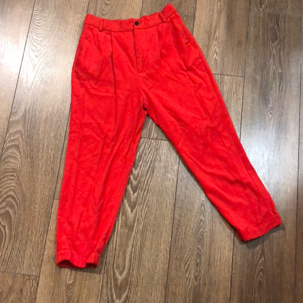 Zara red cropped pants